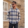 image:imageCOOFANDY Mens Flannel Plaid Shirts Long Sleeve Casual Button Down Cotton Shirt with PocketNavy Beige Plaid