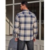 image:imageCOOFANDY Mens Flannel Plaid Shirts Long Sleeve Casual Button Down Cotton Shirt with PocketNavy Beige Plaid