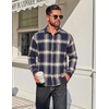 image:imageCOOFANDY Mens Flannel Plaid Shirts Long Sleeve Casual Button Down Cotton Shirt with PocketNavy Caramel Plaid