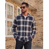 image:imageCOOFANDY Mens Flannel Plaid Shirts Long Sleeve Casual Button Down Cotton Shirt with PocketNavy Caramel Plaid
