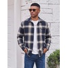 image:imageCOOFANDY Mens Flannel Plaid Shirts Long Sleeve Casual Button Down Cotton Shirt with PocketNavy Caramel Plaid