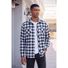 image:imageCOOFANDY Mens Flannel Plaid Shirts Long Sleeve Casual Button Down Shirt with PocketsNavy Blue White