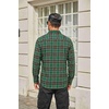 image:imageCOOFANDY Mens Flannel Shirts Long Sleeve Plaid Button Down Shirt Cotton Casual Work Shirts with PocketsGreenyellow