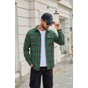 image:imageCOOFANDY Mens Flannel Shirts Long Sleeve Plaid Button Down Shirt Cotton Casual Work Shirts with PocketsGreenyellow