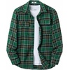 image:imageCOOFANDY Mens Flannel Shirts Long Sleeve Plaid Button Down Shirt Cotton Casual Work Shirts with PocketsGreenyellow