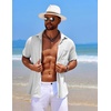 image:imageCOOFANDY Mens Knit Button Down Shirts Casual Short Sleeve Polo Shirt Summer Beach Shirts with Pocket