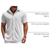 image:imageCOOFANDY Mens Knit Button Down Shirts Casual Short Sleeve Polo Shirt Summer Beach Shirts with Pocket