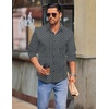 image:imageCOOFANDY Mens Long Sleeve Button Down Shirts Casual Untucked Shirts for Men Dress Shirts Beach Wedding ShirtsBlack Greysquare