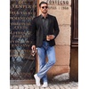 image:imageCOOFANDY Mens Long Sleeve Button Down Shirts Casual Untucked Shirts for Men Dress Shirts Beach Wedding ShirtsBlack Plaid