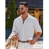 image:imageCOOFANDY Mens Long Sleeve Button Down Shirts Casual Untucked Shirts for Men Dress Shirts Beach Wedding ShirtsBlue Dotwhite