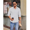 image:imageCOOFANDY Mens Long Sleeve Button Down Shirts Casual Untucked Shirts for Men Dress Shirts Beach Wedding ShirtsBlue Dotwhite