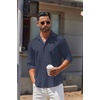 image:imageCOOFANDY Mens Long Sleeve Button Down Shirts Casual Untucked Shirts for Men Dress Shirts Beach Wedding ShirtsNavywhite