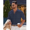 image:imageCOOFANDY Mens Long Sleeve Button Down Shirts Casual Untucked Shirts for Men Dress Shirts Beach Wedding ShirtsNavywhite