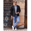 image:imageCOOFANDY Mens Long Sleeve Button Down Shirts Casual Untucked Shirts for Men Dress Shirts Beach Wedding ShirtsWhite Stripeblue