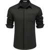 image:imageCOOFANDY Mens Long Sleeve Wrinkle Free Shirts Casual Button Down Shirts Untucked Dress ShirtBlack