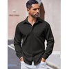 image:imageCOOFANDY Mens Long Sleeve Wrinkle Free Shirts Casual Button Down Shirts Untucked Dress ShirtBlack