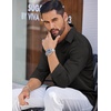 image:imageCOOFANDY Mens Long Sleeve Wrinkle Free Shirts Casual Button Down Shirts Untucked Dress ShirtBlack