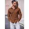 image:imageCOOFANDY Mens Long Sleeve Wrinkle Free Shirts Casual Button Down Shirts Untucked Dress ShirtBrown
