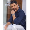 image:imageCOOFANDY Mens Long Sleeve Wrinkle Free Shirts Casual Button Down Shirts Untucked Dress ShirtNavy Blue