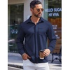 image:imageCOOFANDY Mens Long Sleeve Wrinkle Free Shirts Casual Button Down Shirts Untucked Dress ShirtNavy Blue