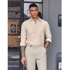 image:imageCOOFANDY Mens Oxford Shirt Long Sleeve Casual Button Down Shirts Soild Dress Shirts with PocketBeige