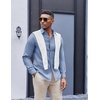 image:imageCOOFANDY Mens Oxford Shirt Long Sleeve Casual Button Down Shirts Soild Dress Shirts with PocketDark Blue