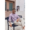 image:imageCOOFANDY Mens Oxford Shirt Long Sleeve Casual Button Down Shirts Soild Dress Shirts with PocketLight Purple