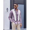 image:imageCOOFANDY Mens Oxford Shirt Long Sleeve Casual Button Down Shirts Soild Dress Shirts with PocketLight Purple