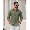 image:imageCOOFANDY Mens Oxford Shirt Long Sleeve Dress Shirt Casual Button Down ShirtArmy Green