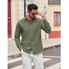 image:imageCOOFANDY Mens Oxford Shirt Long Sleeve Dress Shirt Casual Button Down ShirtArmy Green