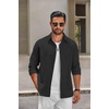 image:imageCOOFANDY Mens Oxford Shirt Long Sleeve Dress Shirt Casual Button Down ShirtBlack