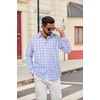 image:imageCOOFANDY Mens Oxford Shirt Long Sleeve Dress Shirt Casual Button Down ShirtCheckblue  White