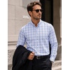 image:imageCOOFANDY Mens Oxford Shirt Long Sleeve Dress Shirt Casual Button Down ShirtCheckblue  White