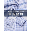 image:imageCOOFANDY Mens Oxford Shirt Long Sleeve Dress Shirt Casual Button Down ShirtCheckblue  White