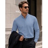 image:imageCOOFANDY Mens Oxford Shirt Long Sleeve Dress Shirt Casual Button Down ShirtGrey Blue