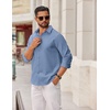 image:imageCOOFANDY Mens Oxford Shirt Long Sleeve Dress Shirt Casual Button Down ShirtGrey Blue