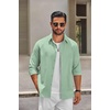 image:imageCOOFANDY Mens Oxford Shirt Long Sleeve Dress Shirt Casual Button Down ShirtGrey Green