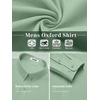 image:imageCOOFANDY Mens Oxford Shirt Long Sleeve Dress Shirt Casual Button Down ShirtGrey Green