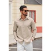 image:imageCOOFANDY Mens Oxford Shirt Long Sleeve Dress Shirt Casual Button Down ShirtKhaki