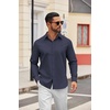 image:imageCOOFANDY Mens Oxford Shirt Long Sleeve Dress Shirt Casual Button Down ShirtNavy Blue