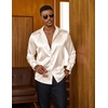 image:imageCOOFANDY Mens Satin Dress Shirts Long Sleeve Shiny Button Down ShirtBeige