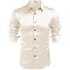 image:imageCOOFANDY Mens Satin Dress Shirts Long Sleeve Shiny Button Down ShirtBeige