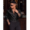 image:imageCOOFANDY Mens Satin Dress Shirts Long Sleeve Shiny Button Down ShirtBlack