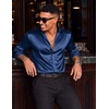 image:imageCOOFANDY Mens Satin Dress Shirts Long Sleeve Shiny Button Down ShirtNavy Blue
