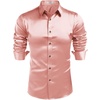 image:imageCOOFANDY Mens Satin Dress Shirts Long Sleeve Shiny Button Down ShirtPink
