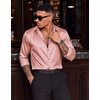 image:imageCOOFANDY Mens Satin Dress Shirts Long Sleeve Shiny Button Down ShirtPink