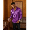 image:imageCOOFANDY Mens Satin Dress Shirts Long Sleeve Shiny Button Down ShirtPurple