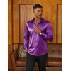 image:imageCOOFANDY Mens Satin Dress Shirts Long Sleeve Shiny Button Down ShirtPurple