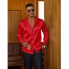image:imageCOOFANDY Mens Satin Dress Shirts Long Sleeve Shiny Button Down ShirtRed