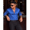 image:imageCOOFANDY Mens Satin Dress Shirts Long Sleeve Shiny Button Down ShirtRoyal Blue
